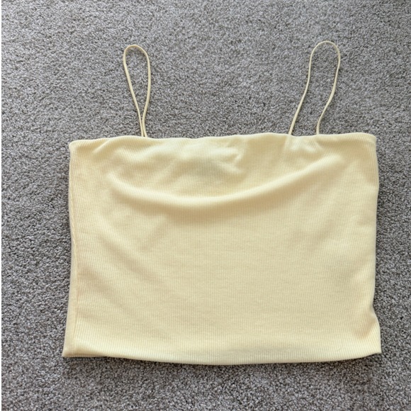 Love Tree Cami Top Women Large Yellow Spaghetti Strap Square Neck NWT - Picture 4 of 8